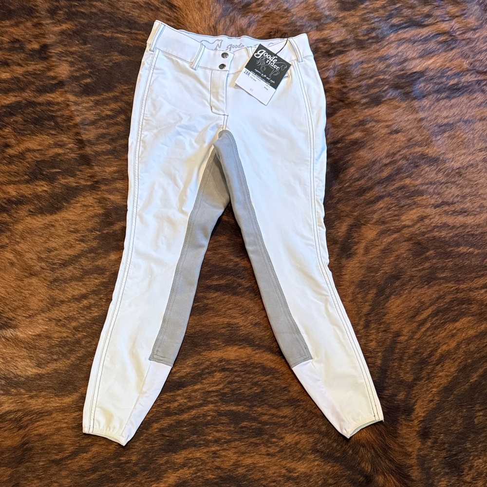 NWT Goode Rider White Full Seat breeches